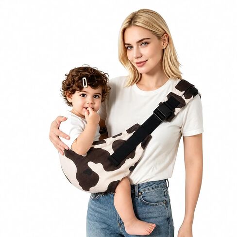 Baby Sling Carrier, Toddler Sling Carrier 20-44 lbs with Adjustable Straps, Portable and Lightweight Baby Carrier One Shoulder, Ideal for Hands-Free Parenting (Rich Brown) in Saudi Arabia