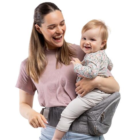Beco Foldable Hip Seat Baby Carrier, Newborn to Toddler, 4-in-1, Gray | Folds flat to stash in a diaper bag, Supportive Seat eases arm and back strain, adapts easily for ages 0-36 months. in Kuwait