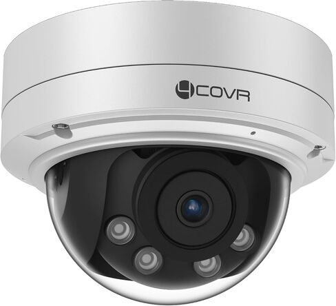 كاميرا 4COVR 4K 8MP PoE Security Vandal Dome IP السلكية مع ميكروفون، LY57BA8MA | عدسة متغيرة البؤرة مقاس 2.7-13.5 مم، تكبير بصري 5X UltraHD، IK10 مقاومة للتخريب، رؤية ليلية بالأشعة تحت الحمراء بطول 130 قدم IP67، اكتشاف المركبات البشرية بتقنية الذكاء الاصط in Kuwait