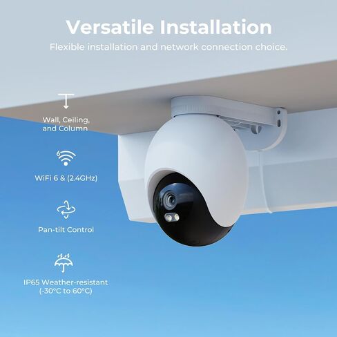 IMILAB EC6 3K Plug-in Security Camera Outdoor: Camera for Home Security w/Spotlight 360° Rotating Surveillance, Auto-Tracking Frontdoor/Backyard Cam, 2.4Ghz WiFi, 24/7 Recording, No Monthly Fee in Saudi Arabia