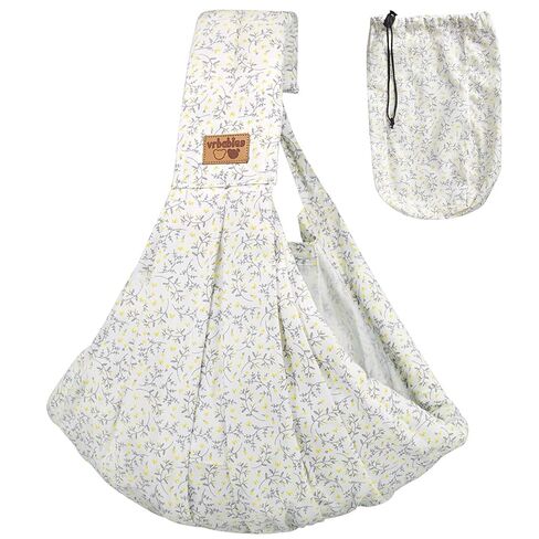 Baby Sling Carrier Newborn, Adjustable Easy Wearing Baby Nursing Warp Sling, New Mom Dad Soft Cotton Baby Front Holder Carrier for Infant Toddler Life Travel Essential Gifts (Yellow Flower) in Saudi Arabia