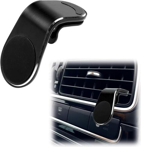 Magnetic Cell Phone Holder for 2021 2022 2023 2024 2025 Ford Mustang Mach-E, Air Vent Clip Mount L Shaped Cradle Hands Free Sturdy Black Aluminum Alloy in Saudi Arabia