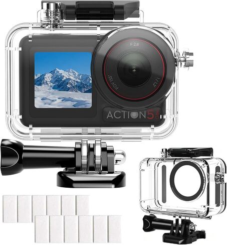 Waterproof Case for DJI Action 5 Pro & Action 4/3 Camera | with Anti-Fog Underwater Housing Shell Cage Supports 60M/196FT Deep Diving Scuba Snorkeling with Quick Release Screw in Saudi Arabia