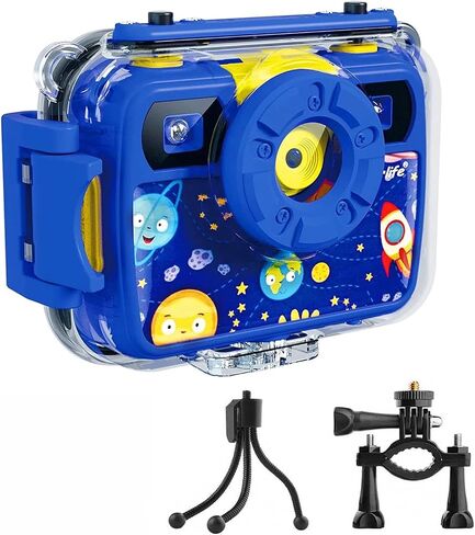 1080P Waterproof Camera Underwater Digital for Video | No Card-2.4'' IPS Screen Waterproof Camera Photography Gifts for Tenns in Saudi Arabia