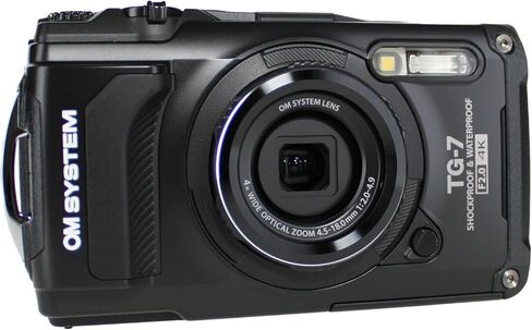 OM SYSTEM Tough TG-7 Digital Camera (Black) (V110030BU000) Bundle Including: 2x 128 GB Memory Card, Rechargeable Battery, Battery Charger, HDMI Cable, Card Reader, Hand Strap, Cap Keeper, Cleaning Kit in Kuwait