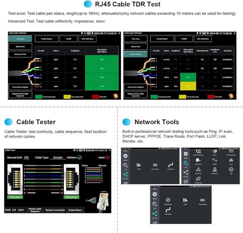 Upgraded 8K IP Camera Tester with PoE, WANLUTECH CCTV Tester CVI TVI AHD SDI Analog Camera Test 5.4inch Touchscreen RJ45 Cable TDR Test RS485 HDMI in VGA in (IPC-5200 Plus) in Saudi Arabia