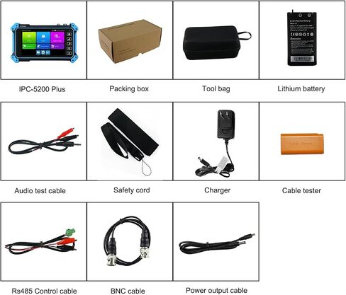 Upgraded 8K IP Camera Tester with PoE, WANLUTECH CCTV Tester CVI TVI AHD SDI Analog Camera Test 5.4inch Touchscreen RJ45 Cable TDR Test RS485 HDMI in VGA in (IPC-5200 Plus) in Saudi Arabia