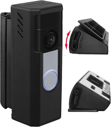 Adjustable Angle Mount for Ring Battery Doorbell/Plus/Pro 2026 Model 2 Gen | 30° to 55° Ring Rotatable Cradle, No-Drill Adhesive & Screw-in secure 2 in 1 Doorbell Holder with Security Screws in Saudi Arabia