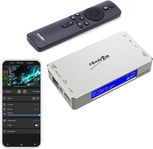 ZowieREC 4K HDMI Video Recorder, Premium Aluminum, No PC Required | DVR for Camcorders, Gaming Consoles, Laptops, PC, Playback on TV, Schedule Recording, Snapshot, Pause & Resume, TF Card & USB in Kuwait