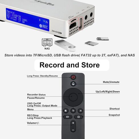 ZowieREC 4K HDMI Video Recorder, Premium Aluminum, No PC Required | DVR for Camcorders, Gaming Consoles, Laptops, PC, Playback on TV, Schedule Recording, Snapshot, Pause & Resume, TF Card & USB in Kuwait