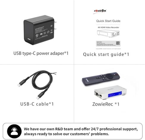 ZowieREC 4K HDMI Video Recorder, Premium Aluminum, No PC Required | DVR for Camcorders, Gaming Consoles, Laptops, PC, Playback on TV, Schedule Recording, Snapshot, Pause & Resume, TF Card & USB in Kuwait