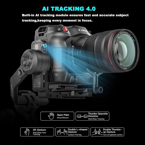 FeiyuTech SCORP-C2 Camera Gimbal Stabilizer, AI Face & Object Tracking, Native Vertical Shooting, Gesture Control, Max 7.72lbs, Compatible with Sony/Canon/Nikon DSLR Mirrorless Vlogging Cameras Gimbal in Saudi Arabia