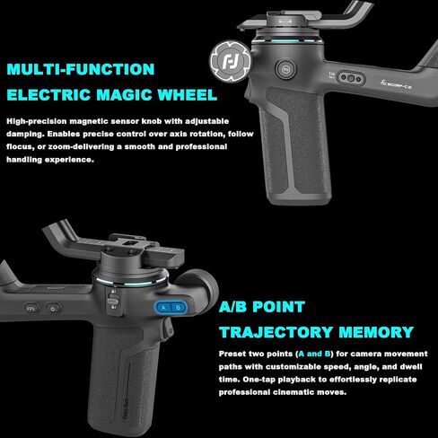 FeiyuTech SCORP-C2 Camera Gimbal Stabilizer, AI Face & Object Tracking, Native Vertical Shooting, Gesture Control, Max 7.72lbs, Compatible with Sony/Canon/Nikon DSLR Mirrorless Vlogging Cameras Gimbal in Saudi Arabia