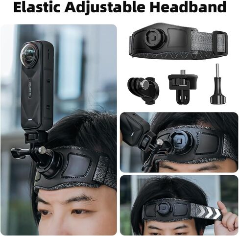 Accessories Kit for Insta 360 X5 Head Strap Mount + Chest Mount Harness + Backpack Clip Holder + 3Rotating Wrist Strap Compatible for Other Action Camera in Saudi Arabia