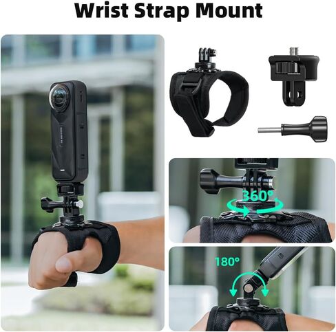 Accessories Kit for Insta 360 X5 Head Strap Mount + Chest Mount Harness + Backpack Clip Holder + 3Rotating Wrist Strap Compatible for Other Action Camera in Saudi Arabia