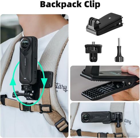Accessories Kit for Insta 360 X5 Head Strap Mount + Chest Mount Harness + Backpack Clip Holder + 3Rotating Wrist Strap Compatible for Other Action Camera in Saudi Arabia