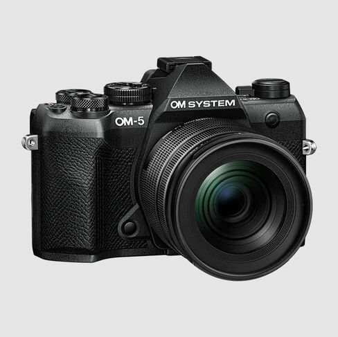 OM SYSTEM OM-5 Mark II Mirrorless Camera with 12-45mm f/4 PRO Lens Bundle | 20MP Sensor, 5-Axis IBIS, Weather-Sealed Body & 4K Video | For Travel & Outdoors (V210071BU000) + 64GB Card + Battery + More in Kuwait