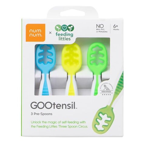 NumNum Feeding Littles Baby Spoons 6 Months, 3-Pack Neon in Saudi Arabia