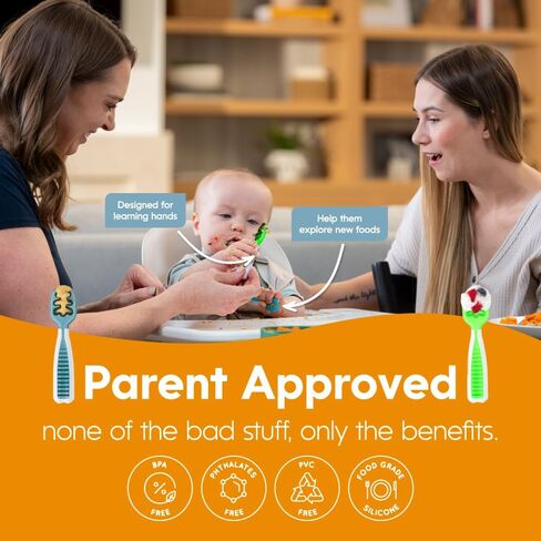 NumNum Feeding Littles Baby Spoons 6 Months, 3-Pack Neon in Saudi Arabia