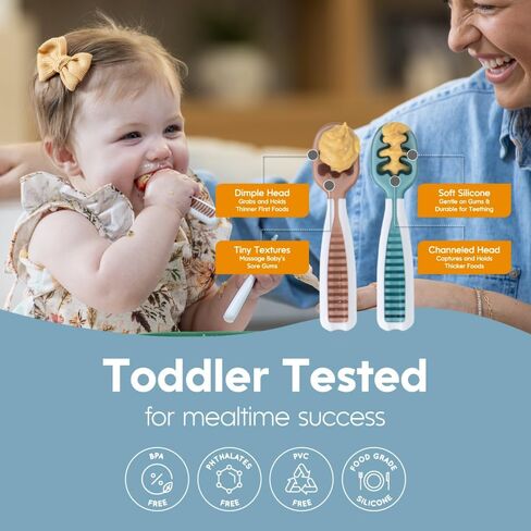 NumNum Feeding Littles Baby Spoons 6 Months, 3-Pack Neon in Saudi Arabia