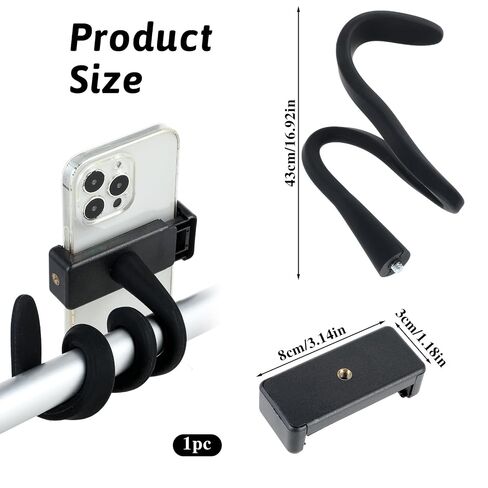 Stroller Phone Holder, Portable Flexible Cell Phone Holder Stand with Non-skidding Arm Grip Soft Alloy Phone Clamp Stroller Accessories for Baby Buggy Desk Handlebar Treadmill Pushchair in Saudi Arabia