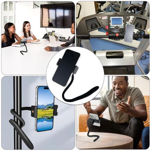 Stroller Phone Holder, Portable Flexible Cell Phone Holder Stand with Non-skidding Arm Grip Soft Alloy Phone Clamp Stroller Accessories for Baby Buggy Desk Handlebar Treadmill Pushchair in Saudi Arabia