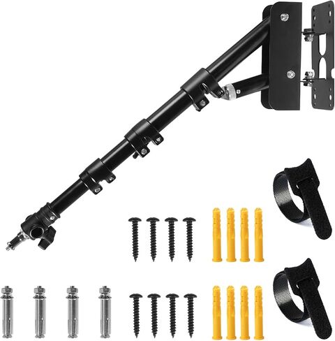Fotoconic Wall Mount Triangle Boom Arm Light Stand 43.3inch/110cm, Ring Light Support 180° Flexible Rotation for Studio Video Light, Strobe, Photography, Softbox, Reflector in Saudi Arabia