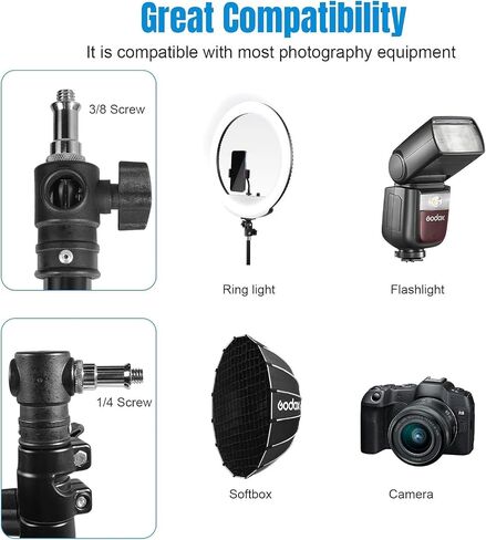 Fotoconic Wall Mount Triangle Boom Arm Light Stand 43.3inch/110cm, Ring Light Support 180° Flexible Rotation for Studio Video Light, Strobe, Photography, Softbox, Reflector in Saudi Arabia