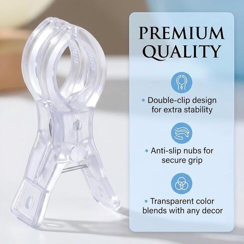 Balloon Arch Clips, Transparent, 20pcs, 3.54inch | Large Plastic Spring Clip, Heavy Duty Clamps, Clear, For Backdrop, For Balloon Arch in Kuwait