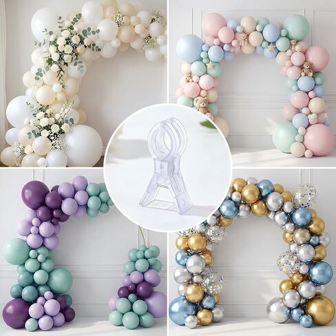 Balloon Arch Clips, Transparent, 20pcs, 3.54inch | Large Plastic Spring Clip, Heavy Duty Clamps, Clear, For Backdrop, For Balloon Arch in Kuwait