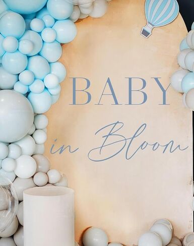 Baby in Bloom Decal - Gender Reveal Sign Decor,Baby Shower Decorations for Balloon Arch,Pregnancy Wall Sticker Backdrop (Baby in Bloom Blue) in Kuwait