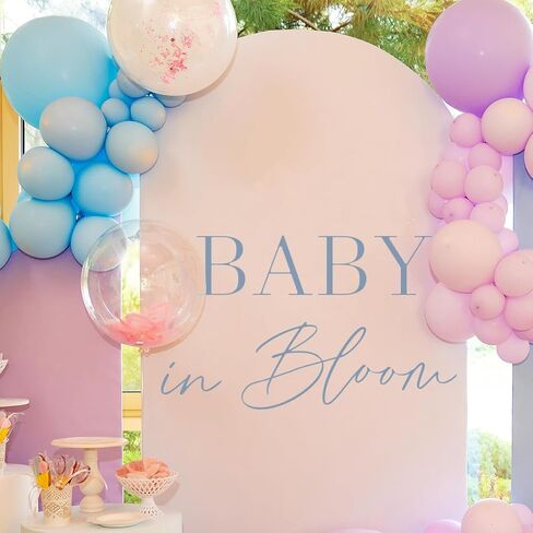 Baby in Bloom Decal - Gender Reveal Sign Decor,Baby Shower Decorations for Balloon Arch,Pregnancy Wall Sticker Backdrop (Baby in Bloom Blue) in Kuwait