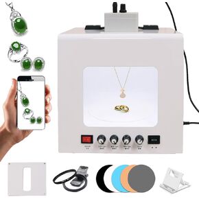 Jewelry Photography Box Kit-Supports Hanging or Placing Electric Rotating,with 4pcs Light Fill Light|Adjustable Brightness (Tb20) in Saudi Arabia