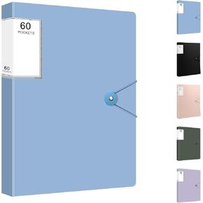 60 Pocket Binder with Plastic Sleeves, Art Portfolio Display Book 8.5x11 | Transparent Pages Protect Sketches, Prints, Certificates and Projects, Offering Clear Display and Organized Storage in Kuwait