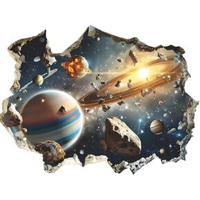 3D Blue Cosmic Galaxy Wall Decals Removable Magic 3D Milky Way Outer Space Planet Window Wall Stickers Murals Wallpaper Decor for Home Walls Floor Ceiling Boys Room Kids Bedroom in Saudi Arabia