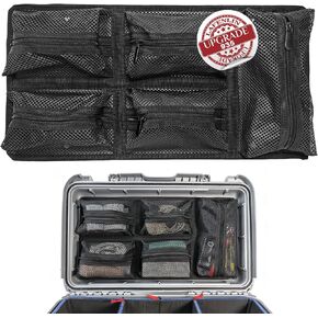 LAFENLIN Lid Organizer for Nanuk 935 Case, Hook & Loop (Screws Inc.) | DIY Divider System for Pelican / Nanuk Case, Customizable Organizer with U-clips & Red Pull Tabs - CASE Not Included in Saudi Arabia