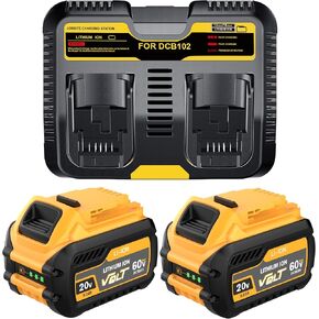 2Pack 9.0Ah Replacement for Dewalt 60V FlexVolt Battery Compatible with Dewalt 20V Battery and Charger DCB609 DCB606 DCB612 DCB200 DCB201 DCB203 DCB204 DCB206 DCB207 DCB209 Cordless Tools in Kuwait