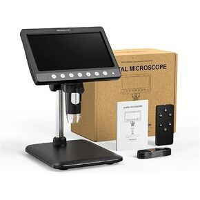 Microscope, Digital Electron Portable 5MP 7" Display Photo Video with 8LED Light 1200x Zoom Battery for Lab,for Homeschool Lab in Kuwait