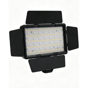 RGB LED Video Light Panel with Barndoor, 2700K-6500K Bicolor, 2000mAh Rechargeable for Photography, Video Recording, and Studio Filming in Saudi Arabia
