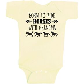 Equestrian Creations Born to Ride Horses with Grandma One-Piece Bodysuit in Kuwait