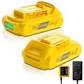 BATTOOL 2-Pack 4.0Ah Replacement for Dewalt 20V Max Battery and Charger Combo 12V/20V DCB112 Charger Compatible with 20 Volt Dewalt Batteries DCB200 DCB203 DCB204 DCB206 and Power Tools in Saudi Arabia