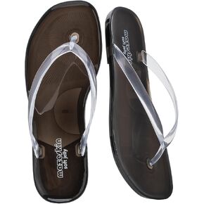 mazeskin Womens Soft Jelly Flip Flops Square Thong Sandals | Waterproof Beach Pool Vacation Summer Non Slip Splash Flexible Casual Transparent Crystal Clear Shoes in Saudi Arabia