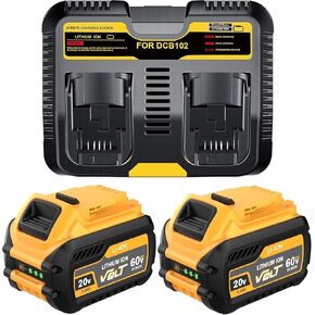POWTREE 2Pack 9.0Ah Replacement for Dewalt 60V FlexVolt Battery Compatible with Dewalt 20V Battery and Charger DCB609 DCB606 DCB612 DCB200 DCB201 DCB203 DCB204 DCB206 DCB207 DCB209 Cordless Tools in Kuwait