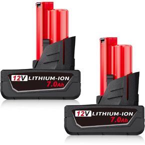 2Packs 7.0Ah 12V Battery Replacement for Milwaukee 12V Battery Lithium Ion Compatible with Milwaukee 12 Volt 48-11-2401 48-11-2402 48-11-2460 48-59-2401 Cordless Power Tools in Kuwait