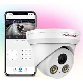 PANOEAGLE 8MP Security POE Camera, 4K IP Camera Outdoor with Human/Vehicle Detection, 24/7 Full Color Night Vision, Built-in Mic, 2.8mm Fixed F1.0 Lens, IP67 Waterproof(PG2383C-28) in Saudi Arabia