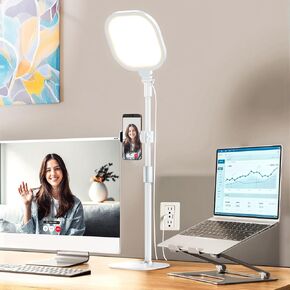 Video Conference Lighting for Zoom with Stand, 30 Modes, CRI>98 | Edge-lit Eye-care Full-screen Ring light, Dimmable with 360° Stand, Memory Func for Zoom, Video Calls, Live Streams, Webcam in Saudi Arabia