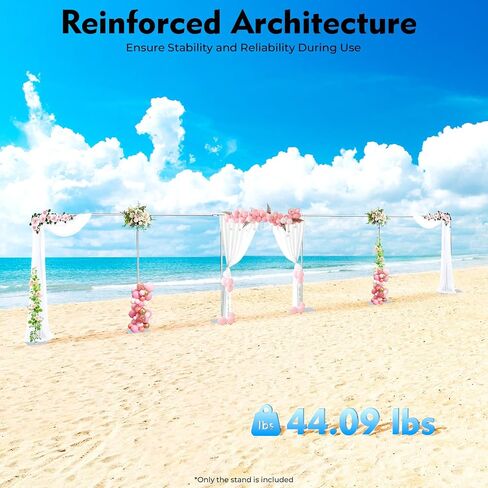 10ft x 50ft Wedding Arch Backdrop Stand, Portable Pipe & Drape Background Support System Telescopic Adjustable Background Metal Frame with 6 Steel Base for Birthday Party Banquet Decorations in Kuwait