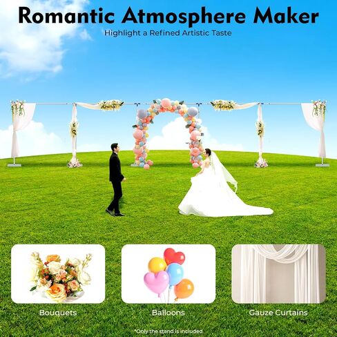 10ft x 50ft Wedding Arch Backdrop Stand, Portable Pipe & Drape Background Support System Telescopic Adjustable Background Metal Frame with 6 Steel Base for Birthday Party Banquet Decorations in Kuwait