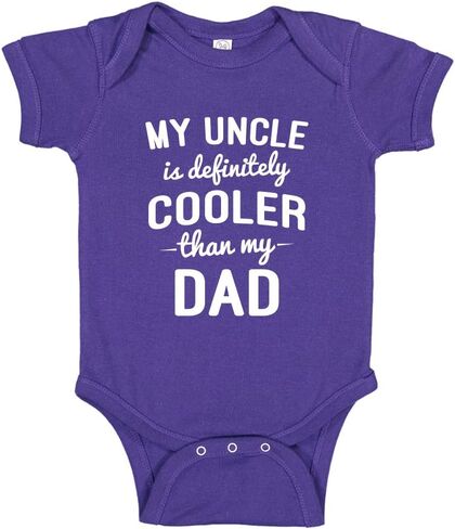 My Uncle is Cooler Than My Dad Baby Bodysuit/Toddler T-Shirt Funny Gag Gift from Brother in Saudi Arabia