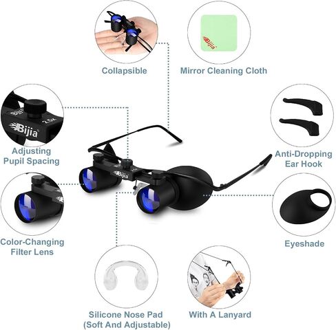 BIJIA Opera Glasses Binoculars, 2.5X Magnification, Glasses-Style | Hands-Free, Lightweight, Adjustable Focus, For Live Events & Concerts, Ideal for Theater, Sports, Travel, Museum Visits in Saudi Arabia